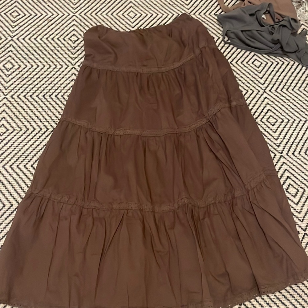 BROWN MAXI SKIRT
